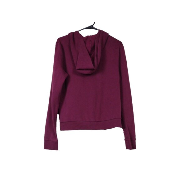 Victoria’s Secret Pink Sweatshirt Large Maroon Hooded Hoodie Full Zip Pockets - Picture 7 of 7